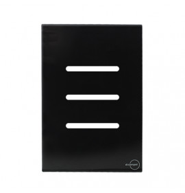 Placa p/ 3 Interruptores 4x2 - Novara Glass Preto Brilhante